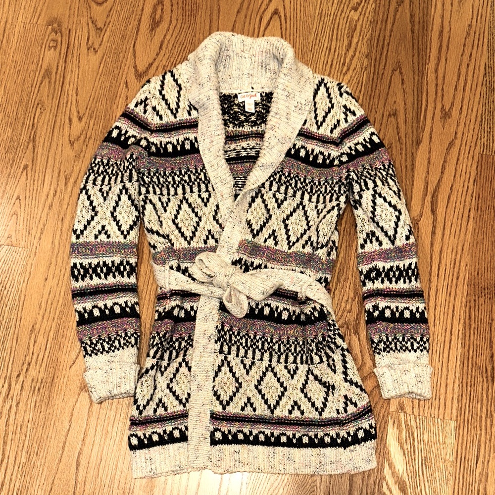 Cat & Jack Cardigan with gold shimmer (size 10/12)